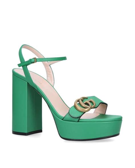 gucci green platform sandals